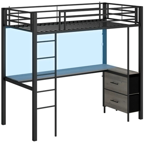Metal bunk bed - bed, high