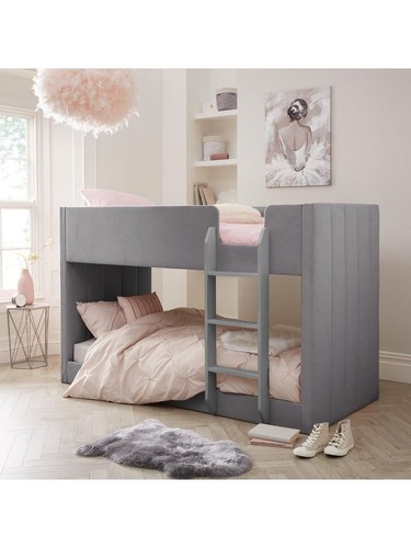 Panelled velvet bunk - panelled, bed