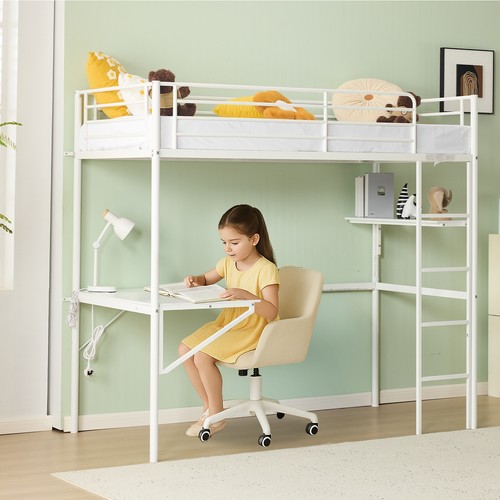 Single solid metal loft - solid, bed