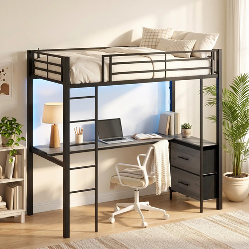 Metal bunk bed desk - bunk,
