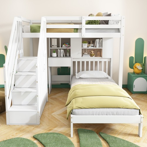 High sleeper bed with desk - high,