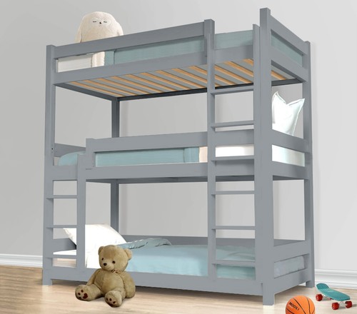 Triple bunk bed pine wood - bunk,